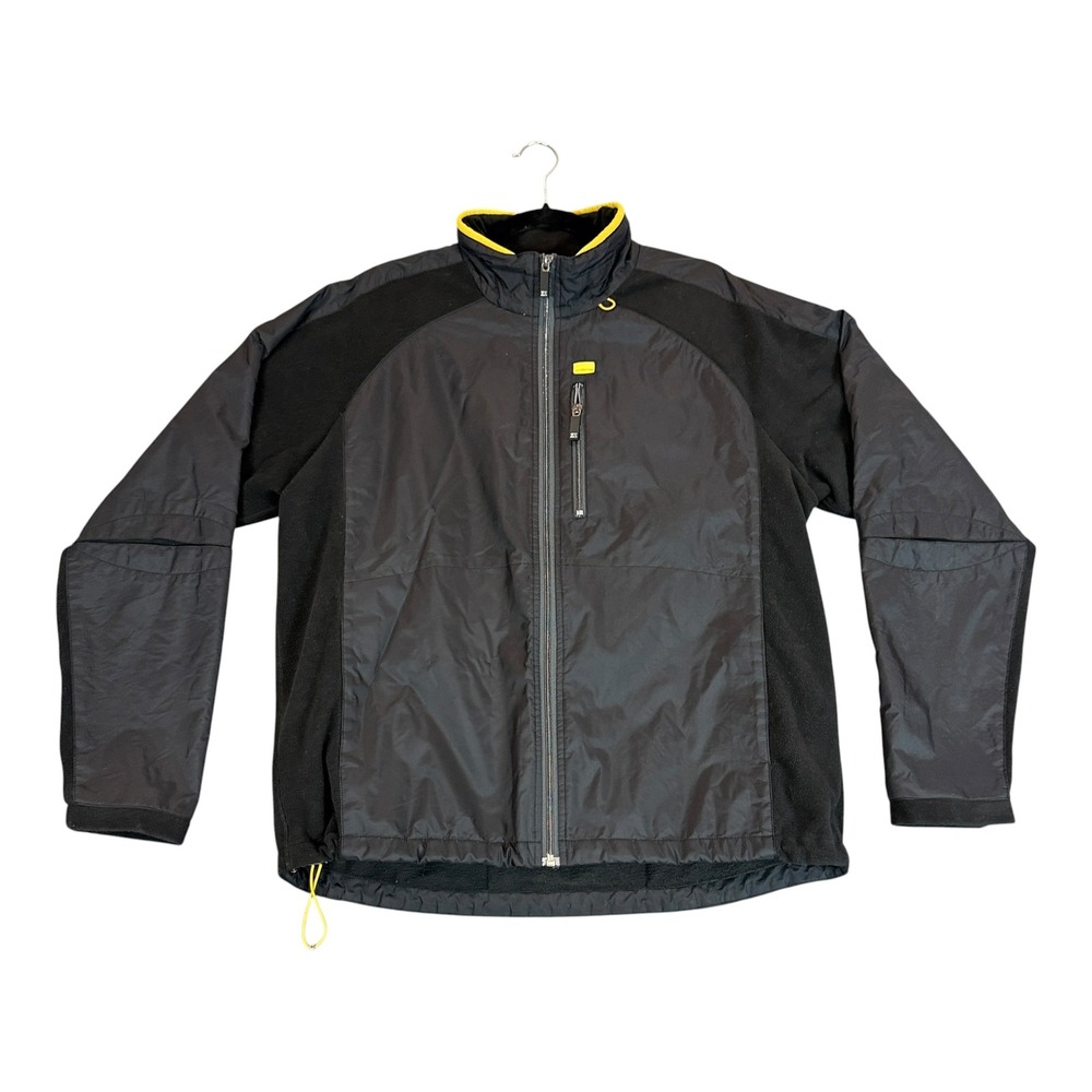 Zegna Sport Hybrid Jacket Mens XL Black Yellow Fleece Full Zip Gorpcore Techwear